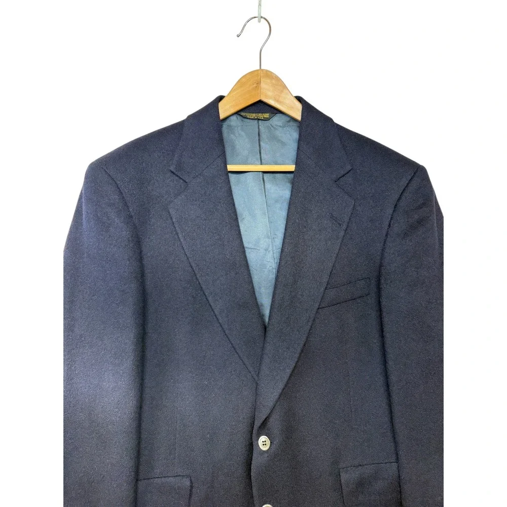 Embassy Square Mens Navy Blue 100% Camel Hair Blazer Sport Coat Vintage USA